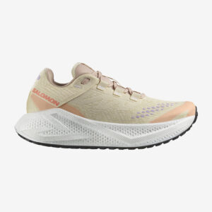 SALOMON GRAVEL RUNNING - AERO AERO GLIDE 3 GRVL W SHORTBREAD / WHITE / FUSION CORAL
